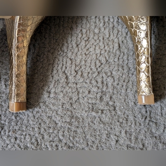 Michael Kors,Gold Snake Embossed Leather Heels with MK ankle emblem - Picture 12 of 16